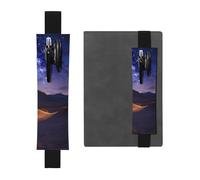 SDTYKHJ Porte-crayons en cuir avec bande élastique pour carnet de notes La nuit dans le désert - Pochette réglable pour journal intime, marque-page - Convient pour ordinateurs portables de 20,3 cm à