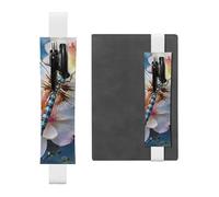 SDTYKHJ Porte-crayons en cuir avec bande élastique pour carnet de notes libellule - Pochette réglable pour journal intime, marque-page - Convient pour ordinateurs portables de 20,3 cm à 10" - Noir,