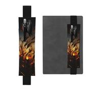 SDTYKHJ Porte-crayons en cuir avec bande élastique pour carnet de notes marron nuit blé, pochette réglable, pour journal intime, marque-page de 20,3 cm à 10", noir, Noir , Taille unique