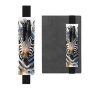 SDTYKHJ Porte-crayons en cuir avec bande élastique pour carnet de notes mignon zèbre aquarelle pochette réglable pour journal journal marque-page 20,3 cm à 10" Noir, Noir , Taille unique