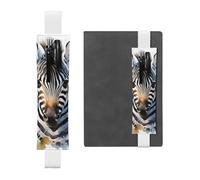 SDTYKHJ Porte-crayons en cuir avec bande élastique pour carnet de notes mignon zèbre aquarelle pochette réglable pour journal journal marque-page 20,3 cm à 10" Noir, blanc, Taille unique