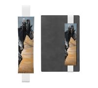 SDTYKHJ Porte-crayons en cuir avec bande élastique pour carnet de notes noir cheval arabe pochette réglable pour journal journal marque-page 20,3 cm à 10", blanc, Taille unique