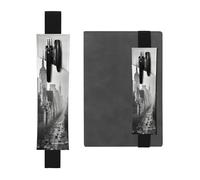 SDTYKHJ Porte-crayons en cuir avec bande élastique pour carnet de notes noir et blanc New York - Pochette réglable pour journal intime, marque-page - Convient pour les ordinateurs portables de 20,3 cm