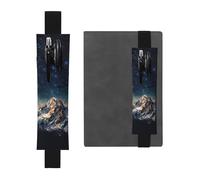 SDTYKHJ Porte-crayons en cuir avec bande élastique pour carnet de notes Nuit étoilée The Mountains Pochette à stylos réglable pour journal journal marque-page 20,3 cm à 10" Noir, Noir , Taille unique