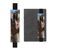 SDTYKHJ Porte-crayons en cuir avec bande élastique pour carnet de notes, pochette à stylo en autruche réglable, convient pour les ordinateurs portables de 20,3 cm à 10", noir, Noir , Taille unique