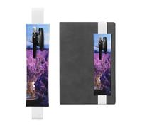 SDTYKHJ Porte-crayons en cuir avec bande élastique pour carnet de notes romantique lavande - Pochette réglable pour journal intime, marque-page - Convient pour les ordinateurs portables de 20,3 cm à