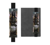 SDTYKHJ Porte-crayons en cuir avec bande élastique pour ordinateur portable, bouledogue français, pochette à stylo, pochette réglable, pour journal intime, marque-page de 20,3 cm à 10", noir, Noir ,