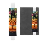 SDTYKHJ Porte-crayons en cuir avec bande élastique pour ordinateur portable, canapé, stylo, pochette réglable, pour journal intime, marque-page de 20,3 cm à 10", noir, blanc, Taille unique