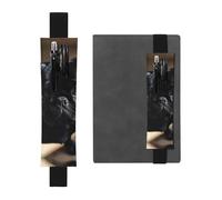 SDTYKHJ Porte-crayons en cuir avec bande élastique pour ordinateur portable, carlin, chiot, pochette réglable, convient pour ordinateurs portables de 20,3 cm à 10", noir, Noir , Taille unique