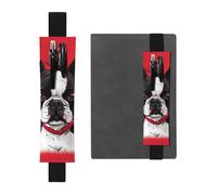 SDTYKHJ Porte-crayons en cuir avec bande élastique pour ordinateur portable, carnet de notes Boston Terrier, rouge, pochette réglable, pour carnet de notes de 20,3 cm à 10", noir, Noir , Taille unique