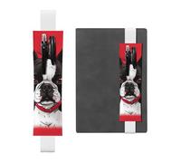 SDTYKHJ Porte-crayons en cuir avec bande élastique pour ordinateur portable, carnet de notes Boston Terrier, rouge, pochette réglable, pour carnet de notes de 20,3 cm à 10", noir, blanc, Taille unique
