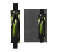 SDTYKHJ Porte-crayons en cuir avec bande élastique pour ordinateur portable, cornichon, pochette réglable, pour journal, marque-page de 20,3 cm à 10", noir, Noir , Taille unique