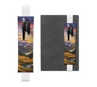 SDTYKHJ Porte-crayons en cuir avec bande élastique pour ordinateur portable, coucher de soleil de montagne, paysage, pochette à stylos, journal, marque-page pour ordinateurs portables de 20,3 cm à