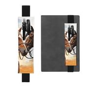 SDTYKHJ Porte-crayons en cuir avec bande élastique pour ordinateur portable, couple, cheval, pochette réglable, pour journal intime, marque-page de 20,3 cm à 10", noir, Noir , Taille unique