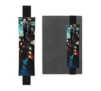 SDTYKHJ Porte-crayons en cuir avec bande élastique pour ordinateur portable, dés graphiques, pochette réglable, pour journal intime, marque-page de 20,3 cm à 10", noir, Noir , Taille unique