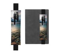 SDTYKHJ Porte-crayons en cuir avec bande élastique pour ordinateur portable, glacier National Park, pochette à stylos, journal, marque-page pour ordinateurs portables de 20,3 cm à 10", noir, Noir ,