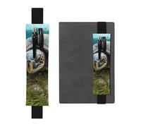 SDTYKHJ Porte-crayons en cuir avec bande élastique pour ordinateur portable, grande tortue, pochette réglable, pour journal intime, marque-page de 20,3 cm à 10", noir, Noir , Taille unique