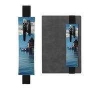 SDTYKHJ Porte-crayons en cuir avec bande élastique pour ordinateur portable Lac Léman Suisse Pochette à stylos réglable pour journal journal marque-page 20,3 cm à 10" Noir, Noir , Taille unique