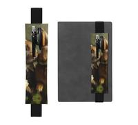 SDTYKHJ Porte-crayons en cuir avec bande élastique pour ordinateur portable, lapin, couple, pochette à stylos, journal, marque-page pour ordinateurs portables de 20,3 cm à 10", noir, Noir , Taille