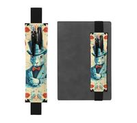 SDTYKHJ Porte-crayons en cuir avec bande élastique pour ordinateur portable, magicien, lapin, pochette à stylos, journal, marque-page pour ordinateurs portables de 8" à 10", noir, Noir , Taille unique