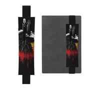 SDTYKHJ Porte-crayons en cuir avec bande élastique pour ordinateur portable, motif aigle de l'Allemagne, pochette réglable, pour carnet de notes de 20,3 cm à 10", noir, Noir , Taille unique