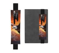 SDTYKHJ Porte-crayons en cuir avec bande élastique pour ordinateur portable, motif aigle volant au coucher du soleil, pochette à stylo, pochette réglable, convient pour ordinateurs portables de 20,3