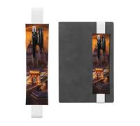 SDTYKHJ Porte-crayons en cuir avec bande élastique pour ordinateur portable, motif coucher de soleil à Budapest, pochette réglable, pour journal intime, marque-page de 20,3 cm à 10", noir, blanc,