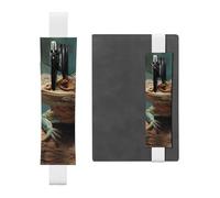 SDTYKHJ Porte-crayons en cuir avec bande élastique pour ordinateur portable, motif lézards - Pochette réglable pour journal intime, marque-page - Convient pour ordinateurs portables de 20,3 cm à 10" -