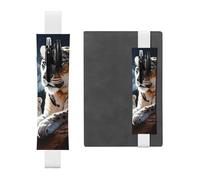 SDTYKHJ Porte-crayons en cuir avec bande élastique pour ordinateur portable, motif lions de montagne, pochette à stylos, marque-pages pour carnet de notes de 20,3 cm à 10", noir, blanc, Taille unique