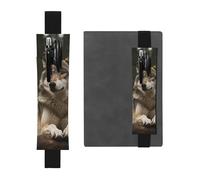 SDTYKHJ Porte-crayons en cuir avec bande élastique pour ordinateur portable, motif loup gris, pochette réglable, pour journal intime, marque-page de 20,3 cm à 10", noir, Noir , Taille unique
