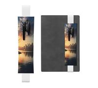 SDTYKHJ Porte-crayons en cuir avec bande élastique pour ordinateur portable New York dans le coucher de soleil - Pochette réglable pour journal ou marque-page - Convient pour ordinateurs portables de