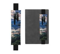 SDTYKHJ Porte-crayons en cuir avec bande élastique pour ordinateur portable, parc national et lac, pochette réglable, pour journal intime, marque-page de 20,3 cm à 10", noir, Noir , Taille unique