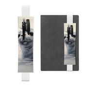 SDTYKHJ Porte-crayons en cuir avec bande élastique pour ordinateur portable, peinture phoque de harpe, pochette à stylo, pochette réglable, pour journal, marque-page de 20,3 cm à 10", noir, blanc,