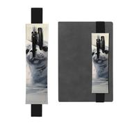 SDTYKHJ Porte-crayons en cuir avec bande élastique pour ordinateur portable, peinture phoque de harpe, pochette à stylo, pochette réglable, pour journal, marque-page de 20,3 cm à 10", noir, Noir ,