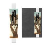 SDTYKHJ Porte-crayons en cuir avec bande élastique pour ordinateur portable, petit éléphant sur un arbre - Pochette réglable pour journal, marque-page - Convient pour ordinateurs portables de 20,3 cm