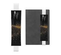 SDTYKHJ Porte-crayons en cuir avec bande élastique pour ordinateur portable, pochette réglable pour carnet de notes de 20,3 cm à 10", noir, blanc, Taille unique