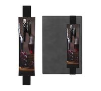SDTYKHJ Porte-crayons en cuir avec bande élastique pour ordinateur portable, raisin, vin, stylo, carnet de notes, marque-page pour ordinateurs portables de 20,3 cm à 10", noir, Noir , Taille unique