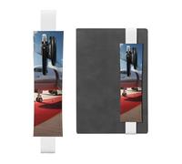 SDTYKHJ Porte-crayons en cuir avec bande élastique pour ordinateur portable, tapis rouge, avion, pochette réglable, pour journal intime, marque-page de 20,3 cm à 10", noir, blanc, Taille unique