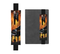 SDTYKHJ Porte-crayons en cuir avec bande élastique pour ordinateur portable, théâtre musical, pochette à stylos, journal, marque-page pour ordinateurs portables de 20,3 cm à 10", noir, Noir , Taille