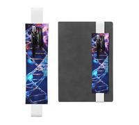 SDTYKHJ Porte-stylo en cuir avec bande élastique pour bloc-notes Genetic Helix Pen Sleeve Pouch réglable Journal Pen Case Bookmark Bookmark Convient pour ordinateurs portables de 20,3 cm à 10" Noir,