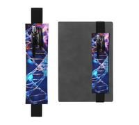SDTYKHJ Porte-stylo en cuir avec bande élastique pour bloc-notes Genetic Helix Pen Sleeve Pouch réglable Journal Pen Case Bookmark Bookmark Convient pour ordinateurs portables de 20,3 cm à 10" Noir,