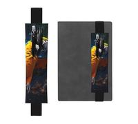 SDTYKHJ Porte-stylo en cuir avec bande élastique pour ordinateur portable, ara, stylo, marque-page réglable, convient pour ordinateurs portables de 20,3 cm à 10", noir, Noir , Taille unique