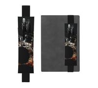 SDTYKHJ Porte-stylo en cuir avec bande élastique pour ordinateur portable, batteur, stylo, pochette réglable, pour journal, marque-page de 20,3 cm à 10", noir, Noir , Taille unique