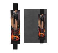 SDTYKHJ Porte-stylo en cuir avec bande élastique pour ordinateur portable, guitare électrique, stylo, pochette réglable, convient pour ordinateurs portables de 8 à 10 pouces, noir, Noir , Taille