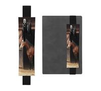 SDTYKHJ Porte-stylo en cuir avec bande élastique pour ordinateur portable, motif cheval de grange - Pochette réglable pour carnet de notes de 20,3 cm à 10" - Noir, Noir , Taille unique