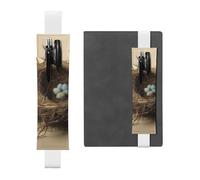 SDTYKHJ Porte-stylo en cuir avec bande élastique pour ordinateur portable, nid d'oiseaux, stylo, pochette réglable, convient pour ordinateurs portables de 20,3 cm à 10", noir, blanc, Taille unique