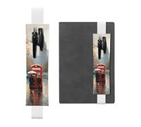 SDTYKHJ Porte-stylo en cuir avec bande élastique pour ordinateur portable, pochette à stylo et marque-page réglable pour ordinateurs portables de 20,3 cm à 10", noir, blanc, Taille unique