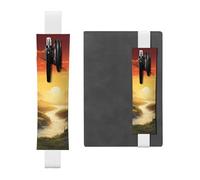 SDTYKHJ Porte-stylo en cuir avec bande élastique pour ordinateur portable, stylo et marque-page - Réglable - Convient pour les ordinateurs portables de 20,3 cm à 10" - Noir, blanc, Taille unique