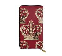 SDTYKHJ Portefeuille long pour femme en cuir avec couronne rouge et porte-cartes pour téléphone portable