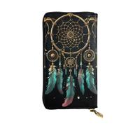 SDTYKHJ Portefeuille long pour femme - Grande capacité - Attrape-rêves foncé - En cuir - Porte-cartes pour téléphone portable